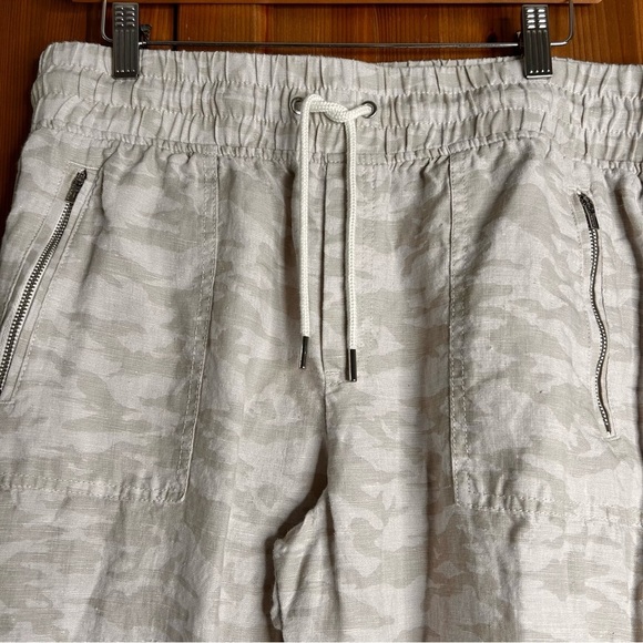 Athleta Cabo Tide Linen Jogger Pants Women’s 12 Natural Tan Lightweight Summer - Picture 5 of 10
